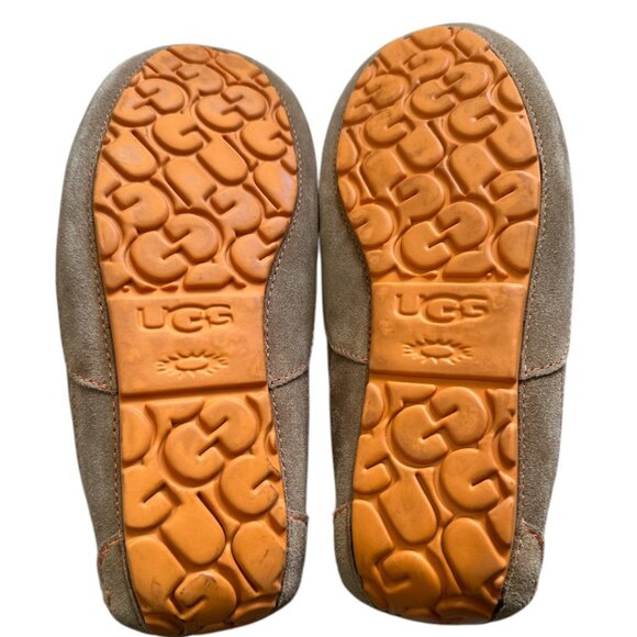 UGG Men’s Ascot Slippers Suede Leather Moccasin Loafers Shearling Lined Sz 8 - Picture 7 of 8